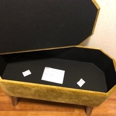 【SOLD OUT】salut!/サリュ　脚付き収納スツール モスグリーン ベロアの画像