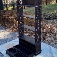 ◎お値下げしました‼️ 【断捨離中】 早い者勝ち‼️ 古い 木製 本棚 本箱 アンティークアトリエ本棚書棚飾り棚陳列棚店舗什器天童木工柳宗理剣持勇食器棚箪笥民芸和家具ディスプレイ の画像