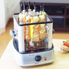 【未使用品】焼き鳥メーカー 自動で回る卓上無煙焼き鳥器 自家製焼き鳥メーカー2 の画像