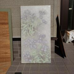 小さな花絵画、額つき