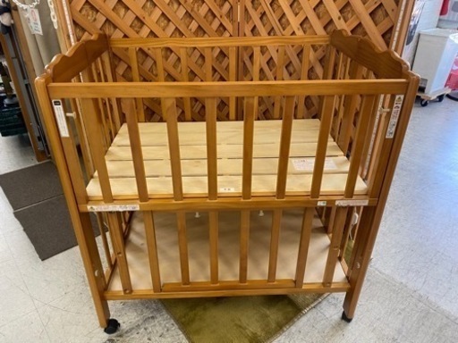 【愛品館 江戸川店】大和屋 パタン折りたたみミニベビーベッド ID:110-024524-007