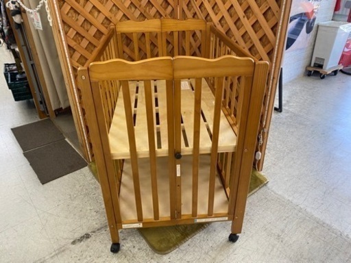 【愛品館 江戸川店】大和屋 パタン折りたたみミニベビーベッド ID:110-024524-007