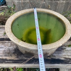 水鉢　睡蓮鉢　大型　茶色　陶器　陶磁器の画像