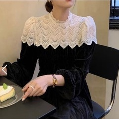 新品未使用☆ レースベロアトップスの画像