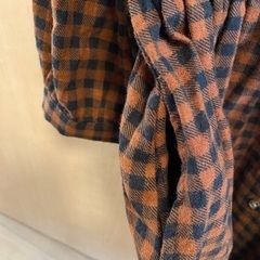 ＊デビロック＊チェック柄ワンピース＊茶系＊八分袖＊サイズ110＊devirock＊の画像