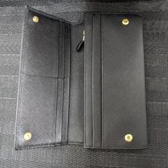 配送可能【正規品・美品】プラダ長財布サフィアーノレザー　ブラック　付属品あり