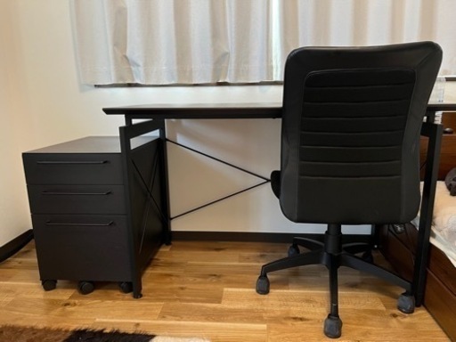 デスクワゴンセット(サーヤ DBR) デスク　パソコンデスク　学習机　机　収納　セット