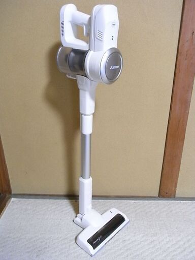 ★ユーズド品★2022年8月購入品■AZMKOO 掃除機 コードレス サイクロン 低騒音化設計 スティッククリーナー 強弱切替 LEDランプ付き ★