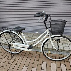 【お買い上げありがとうございました】自転車　26インチ　ライト　LEDオート　ママチャリ　ベル新品交換しました　防犯登録解除済みの画像