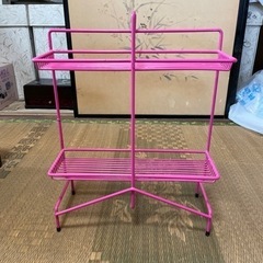 【中古品】Francfrancのお風呂のラックピンク色
