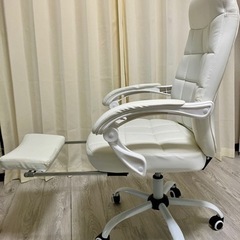 【美品】ゲーミングチェア・リクライニング・ハイバック(白)の画像