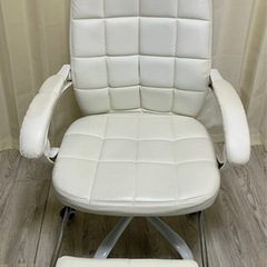 【美品】ゲーミングチェア・リクライニング・ハイバック(白)