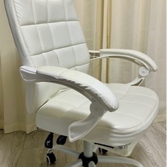 【美品】ゲーミングチェア・リクライニング・ハイバック(白)の画像