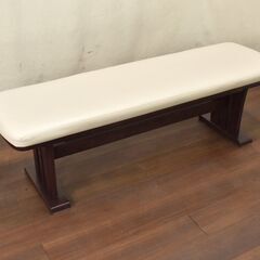【ヤ取終了2/28】≪zyt1326ジ≫ 東京インテリア ダイニングベンチ 幅140cm Bonds/ボンズ ダークブラウン系/白系 TII/ティアイアイ 長椅子 60203-05の画像