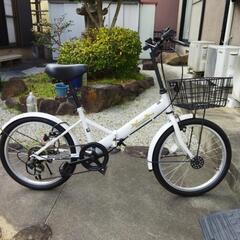 美品白色折畳みコンパクト自転車