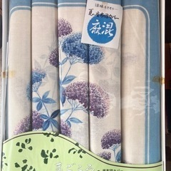 麻混 夏の座布団カバー あじさい 5枚セット 55×59cm 未...