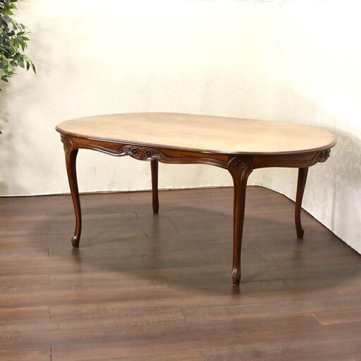 【美品】イタリア製 大理石テーブル アンティーク調 楕円形 猫脚 美品】イタリア製 大理石テーブル アンティーク調 楕円形 猫脚