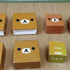 【新品未使用】リラックマ　サイズ違いどんぶり・ガラスボール・グラスセット【非売品】の画像