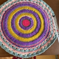 母の手作り毛糸座布団2枚セットの画像