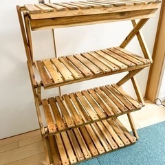 アルパインデザイン　木製ラック　ウッドラック　4段ワイド