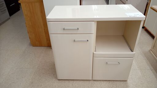 ★ジモティ割あり★ (株)マルミツ レンジ台 クリーム H83×D41.5×W88 クリーニング済み TJ4151