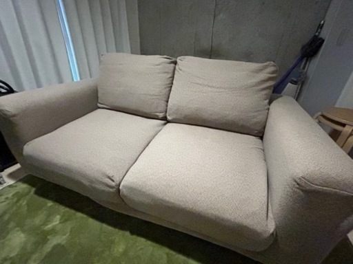 【美品】無印良品ソファ2シーター　フェザー　ポケットコイル　ブラウン