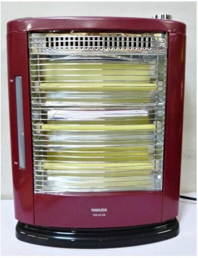 山善　遠赤外線　電気ストーブ　YSE-KC105　動作良好　加湿機能付き　暖房器具　足元ヒーター　レッド　YAMAZEN