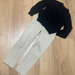 UNIQLO メンズ上下セット 黒ニットチノパン