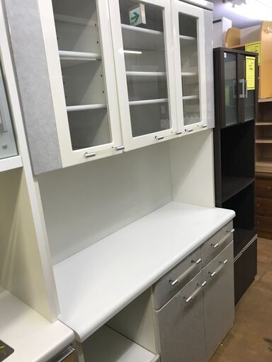 【FU734】★シギヤマ家具工業  システムキッチンボード  ホワイト×グレー