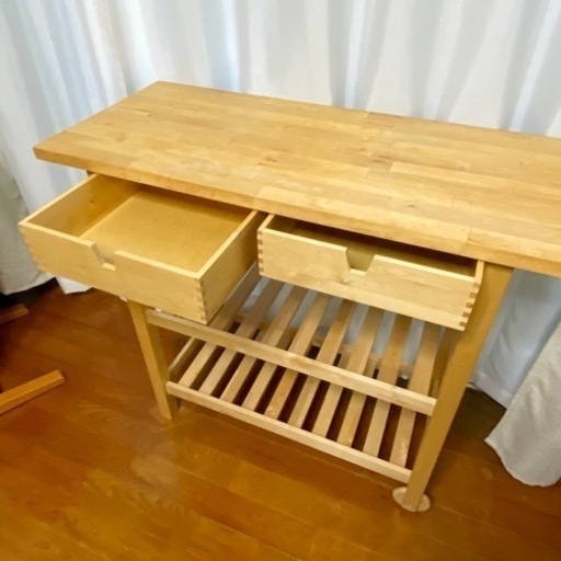 最終値引★無垢材キッチンワゴン　IKEA FÖRHÖJA フォルホイアキッチンワゴン
