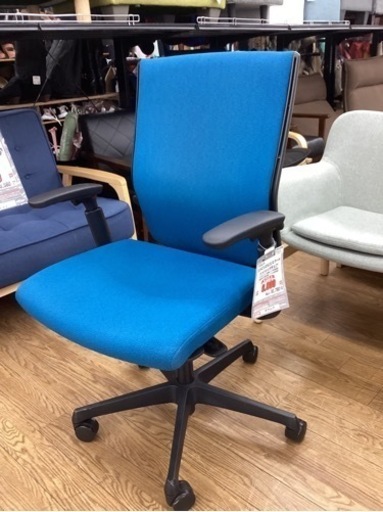 KB-35【新入荷　リサイクル品】オカムラ　エスクード　ハイバックチェア　ブルー