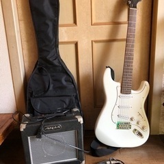 エレキギター　白　アンプセット