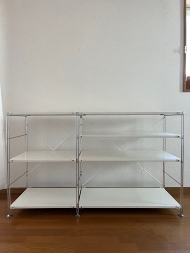 MUJI 無印良品 スチールユニットシェルフ・スチール棚セット・ライトグレー