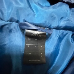 アディダス ロングベンチコート Lサイズ ネイビーの画像