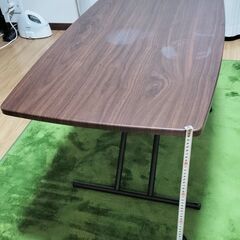 昇降式テーブル DORIS 高さ5段階調整 ブラウン【一人暮らし向けたくさん出品中】の画像