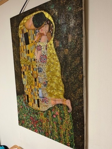 クリムト「接吻」の模写　絵画 アート 絵 壁掛け