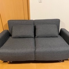 【家具】2人掛け用ソファ（グレー）