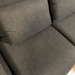 【家具】2人掛け用ソファ（グレー）の画像