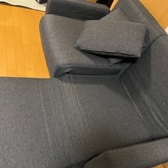 【家具】2人掛け用ソファ（グレー）の画像