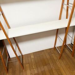 木製 2段 オープンラック 高さ157cm / 横幅180cm 収納棚 家具の画像