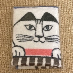 ポーチ　タオルハンカチ　綿　ナイロン　ビニール　黒　紫　パープル　ネコ　リサラーソン　新品の画像