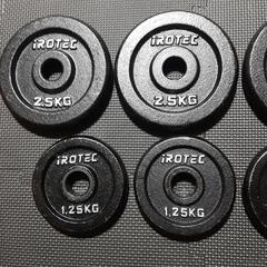 アイロテック プレート 2.5kg×4 1.25kg×4 IROTEC バーベル ダンベルの画像