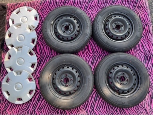 ?夏タイヤほぼ新品‼️ダイハツ純正スチールホイール&ノーマルタイヤ4本セット⭐️145/80R13⭐️13×4.00B⭐️軽四?