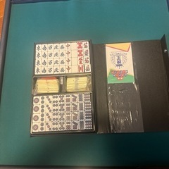 麻雀牌(未使用)とマット　　セットの画像