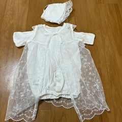 セレモニードレス ロンパースお帽子付き 新生児の画像