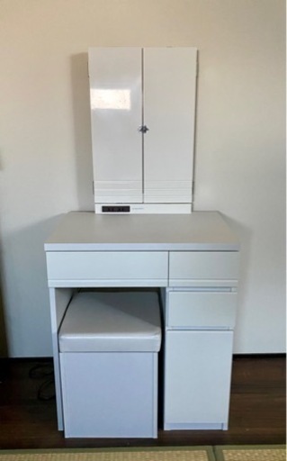 【値下げ】三面鏡ドレッサー(化粧台)イス付き