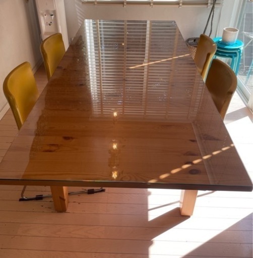 ダイニングテーブルセット　ガラス天板付　大型