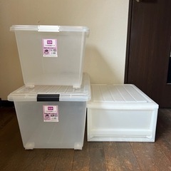 【無料】衣装ケース　クリアボックス　3個セット（バラ相談）