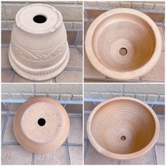 素焼き植木鉢◎テラコッタ◎クラフトボール◎プランター◎4個セットの画像