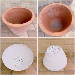 素焼き植木鉢◎テラコッタ◎クラフトボール◎プランター◎4個セットの画像